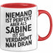 Sabine Tasse Geschenk Niemand Ist Perfekt Sabine Verdammt Nah Dran Geschenkidee Rot Trendation