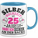 Silberhochzeit Tasse Geschenk Seit 25 Jahren Lustiger Spruch Humorvoll Blau Trendation