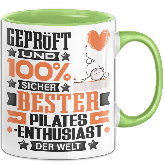 Pilates-Enthusiast Geschenk Lustiger Spruch für Pilates-Enthusiast Geschenkidee Bester Pilates-Enthusiast Der Welt Grün Trendation