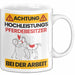 Pferdebesitzer Tasse Geschenk Lustiger Spruch Geschenkidee für Pferdebesitzer Achtung Hochleistungs Pferdebesitzer Bei Der Arbeit Weiß Trendation