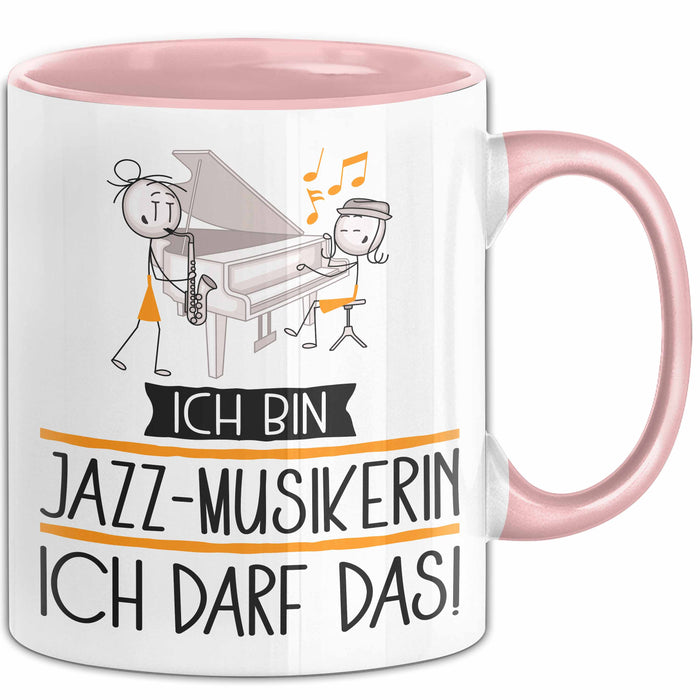 Geschenk für Jazz-Musikerin Tasse Lustige Geschenkidee Geburtstag Ich Bin Jazz-Musikerin Ich Darf Das Rosa Trendation