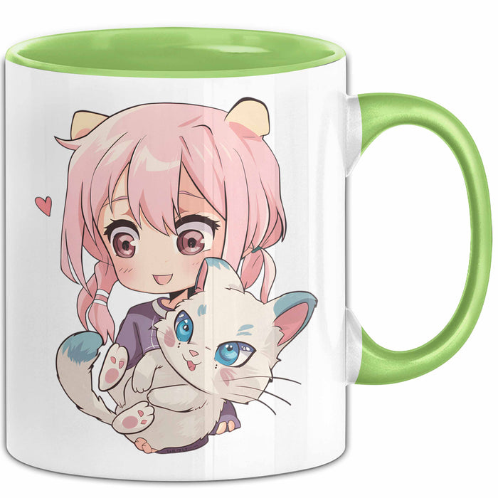 Anime Tasse Geschenk Grafik Grün Trendation