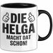 Helga Tasse Geschenk Die Helga Macht Dat Schon Geschenkidee Becher mit Name Schwarz Trendation