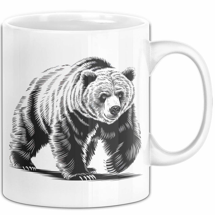 Grizzlybär Tasse Geschenk Lustige Geschenkidee Spruch Weiß Trendation