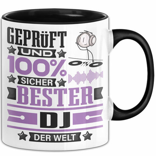 DJ Geschenk Lustiger Spruch für DJ Geschenkidee Bester DJ Der Welt Schwarz Trendation