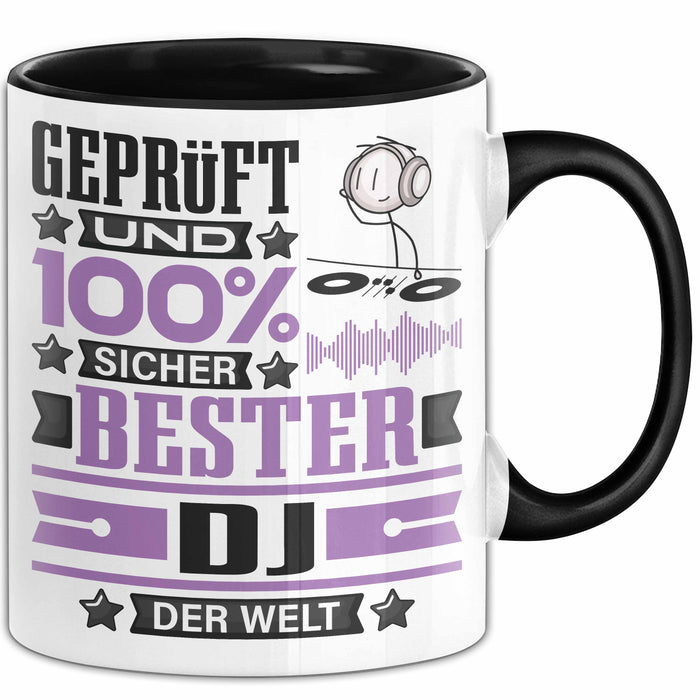 DJ Geschenk Lustiger Spruch für DJ Geschenkidee Bester DJ Der Welt Schwarz Trendation