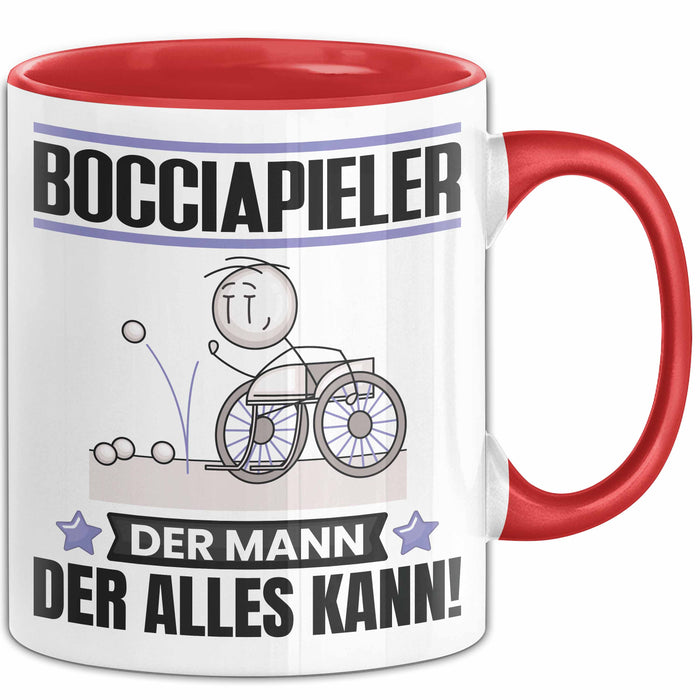 Bocciapieler Tasse Geschenk für Bocciapieler Der Mann Der Alles Kann Geschenkidee zum Geburtstag Rot Trendation