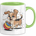 Hunde Liebhaber Tasse Geschenkidee für Hundefreunde Grün Trendation