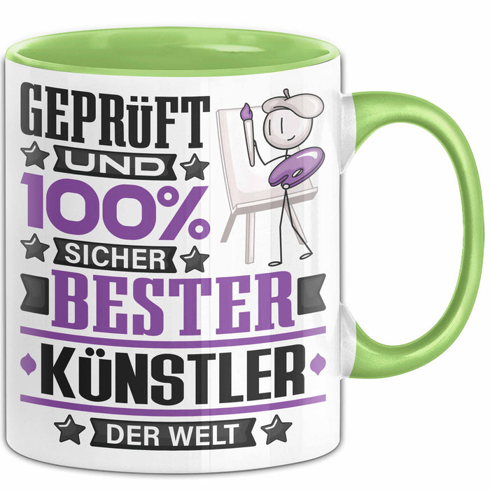 Künstler Geschenk Lustiger Spruch für Künstler Geschenkidee Bester Künstler Der Welt Grün Trendation