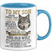 Sohn Tasse Geschenk To My Son Never Forget I Love You Wolf Geschenkidee Blau Trendation