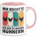 Huhn Tier Bauer Tasse Becher Geschenk Lustige Geschenkidee Spruch Mir Reichts Ich Geh Zu Meinen Hühnern Rosa Trendation