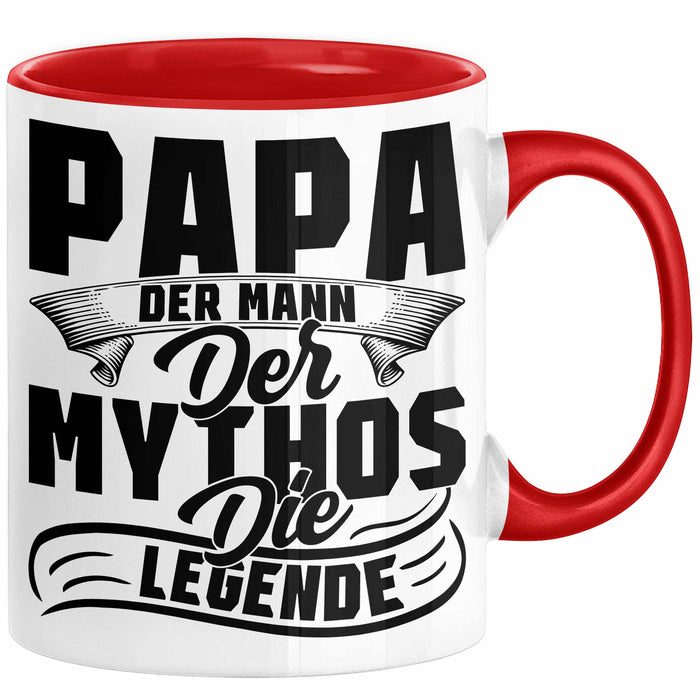 Papa Der Mann Der Mythos Die Legende Tasse Vatertag Spruch Bester Papa Geschenkidee Vater Rot Trendation