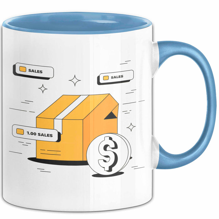 Shopify Verkäufer Tasse Geschenk Lustige Geschenkidee Spruch Für Online Shop Besitzer Blau Trendation