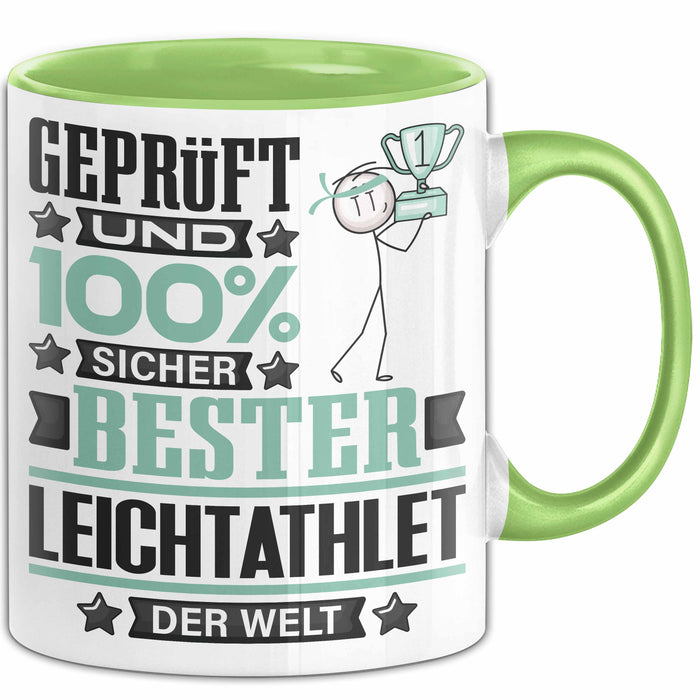 Leichtathlet Geschenk Lustiger Spruch für Leichtathlet Geschenkidee Bester Leichtathlet Der Welt Grün Trendation