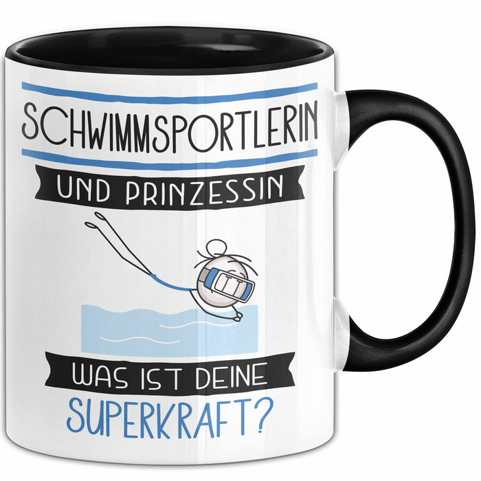 Schwimmsportlerin Und Prinzessin Tasse Geschenk Für Eine Schwimmsportlerin Geburtstag Was Ist Deine Superkraft Trendation