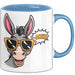 Esel Sonnenbrille Tasse Geschenk Lustige Geschenkidee Spruch Blau Trendation