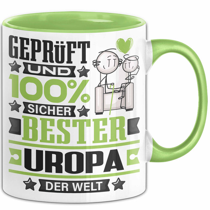 Uropa Geschenk Lustiger Spruch für Uropa Geschenkidee Bester Uropa Der Welt Grün Trendation