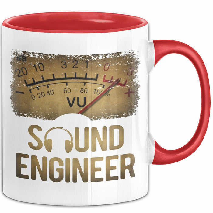Toningenieur Ingenieurwesen Tasse Geschenk Lustige Geschenkidee Spruch Tontechniker Vu Meter Rot Trendation