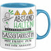 Bassgitarristin Tasse Geschenk Lustig Abstand Halten Hochleistungs-Bassgitarristin Mit Drang Zur Perfektion Bei Der Arbeit Blau Trendation