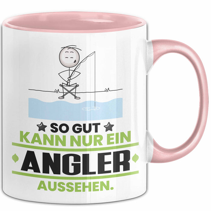 Angler Geschenk Tasse So Gut Kann Nur Ein Angler Aussehen Geschenkidee Kaffee-Becher Rosa Trendation