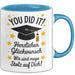 Schüler Abschluss Tasse Geschenk Lustige Geschenkidee Spruch Herzlichen Glückwünsche Blau Trendation