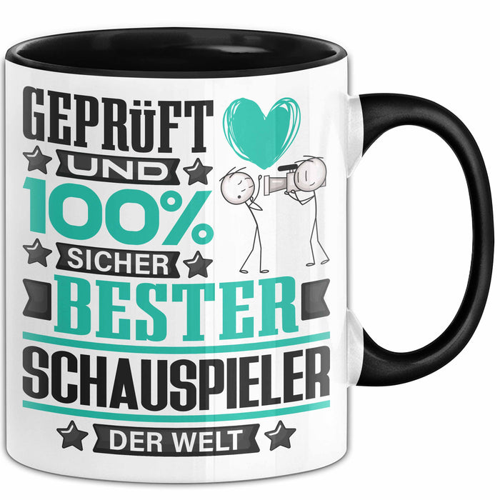 Schauspieler Geschenk Lustiger Spruch für Schauspieler Geschenkidee Bester Schauspieler Der Welt Schwarz Trendation