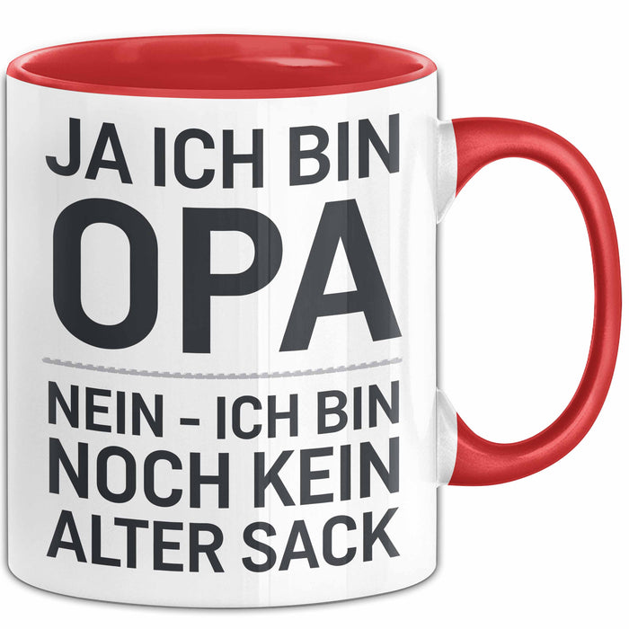 Opa Tasse Geschenk Ja Ich Bin Opa Aber Kein Alter Mann Geschenkidee Vatertag Rot Trendation