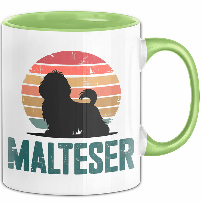 Malteserhund Tasse Geschenk Lustige Geschenkidee Spruch Malteser Grün Trendation