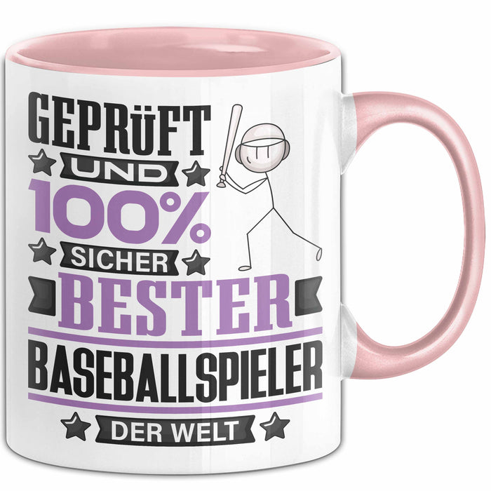 Baseballspieler Geschenk Lustiger Spruch für Baseballspieler Geschenkidee Bester Baseballspieler Der Welt Rosa Trendation