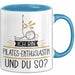 Pilates-Enthusiastin Tasse Geschenk Ich Bin Pilates-Enthusiastin Und Du So Geschenkidee Lustiger Spruch Becher Blau Trendation