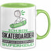 Skateboarder Geschenk Tasse Ich Bin Skateboarder Aber Sag Doch Einfach Superheld Lustige Geschenkdiee für Skateboarder Kaffee-Becher Grün Trendation