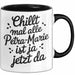 Petra-Marie Tasse Geschenk Chillt Mal Alle Petra-Marie Ist Ja Jetzt Da Geschenkidee Becher mit Name Schwarz Trendation