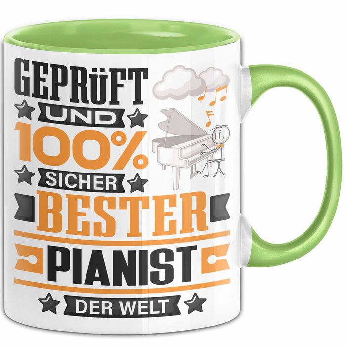 Pianist Geschenk Lustiger Spruch für Pianist Geschenkidee Bester Pianist Der Welt Grün Trendation