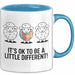 Schaf Autismus Bewusstsein Tasse Geschenk Lustige Geschenkidee Spruch Es Ist Okay Ein Bisschen Anders Zu Sein Blau Trendation