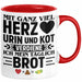 Krankenschwester Pflege Geschenk Tasse Mit Ganz Viel Herz Urin Und Kot Verdiene Ich Mein Täglich Brot Geschenkidee Kaffee-Becher Rot Trendation