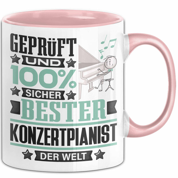 Konzertpianist Geschenk Lustiger Spruch für Konzertpianist Geschenkidee Bester Konzertpianist Der Welt Rosa Trendation