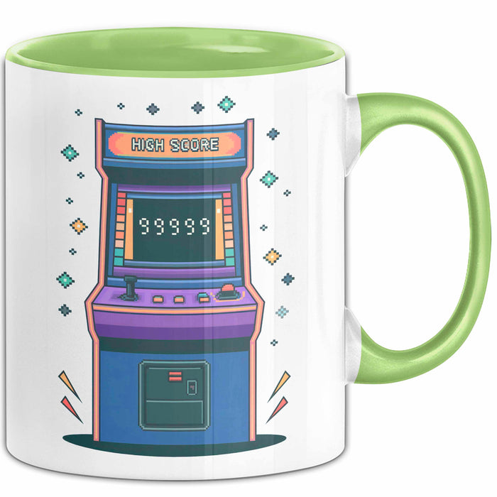 Arcade Enthusiast Tasse Geschenk Lustige Geschenkidee Spruch Für Highscore Jäger Grün Trendation