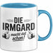 Irmgard Tasse Geschenk Die Irmgard Macht Dat Schon Geschenkidee Becher mit Name Blau Trendation