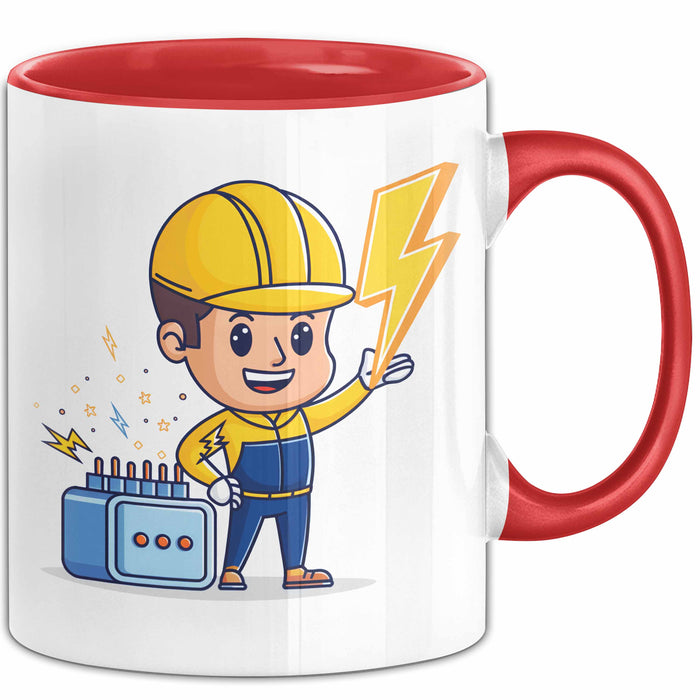 Elektriker Tasse Geschenk Lustige Geschenkidee Spruch Für Elektro Profis Rot Trendation