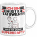 Haustier-Tätowierer Tasse Geschenk für Haustier-Tätowierer Geburtstag Lustiger Spruch Kaffee-Becher Was Ist Deine Superkraft Weiß Trendation