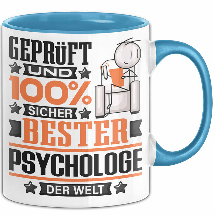 Psychologe Geschenk Lustiger Spruch für Psychologe Geschenkidee Bester Psychologe Der Welt Blau Trendation