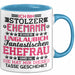 Lustige Tasse Geschenk Stolzer Ehemann Fantastischer Ehefrau Spruch Blau Trendation
