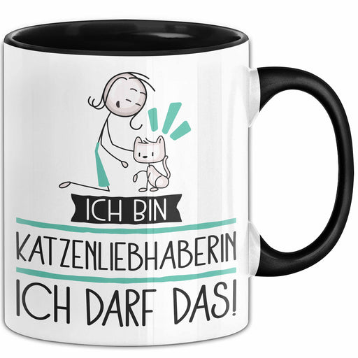Geschenk für Katzenliebhaberin Tasse Lustige Geschenkidee Geburtstag Ich Bin Katzenliebhaberin Ich Darf Das Trendation