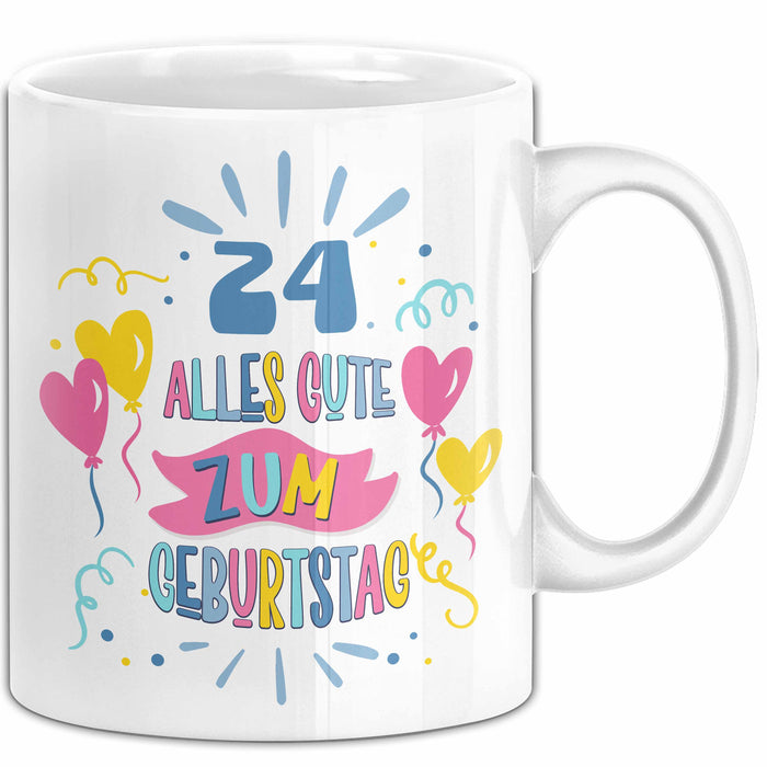 24. Geburtstag Tasse Geschenk Männer Frauen Lustig Alles Gute Zum Geburtstag 24er Geburtstags Grüße Geschenkidee Weiß Trendation