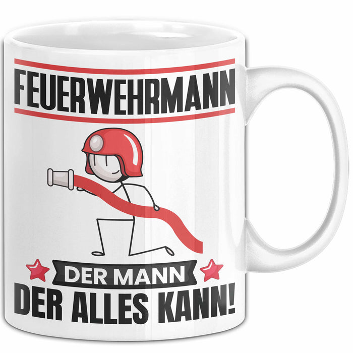 Feuerwehrmann Tasse Geschenk für Feuerwehrmann Der Mann Der Alles Kann Geschenkidee zum Geburtstag Weiß Trendation