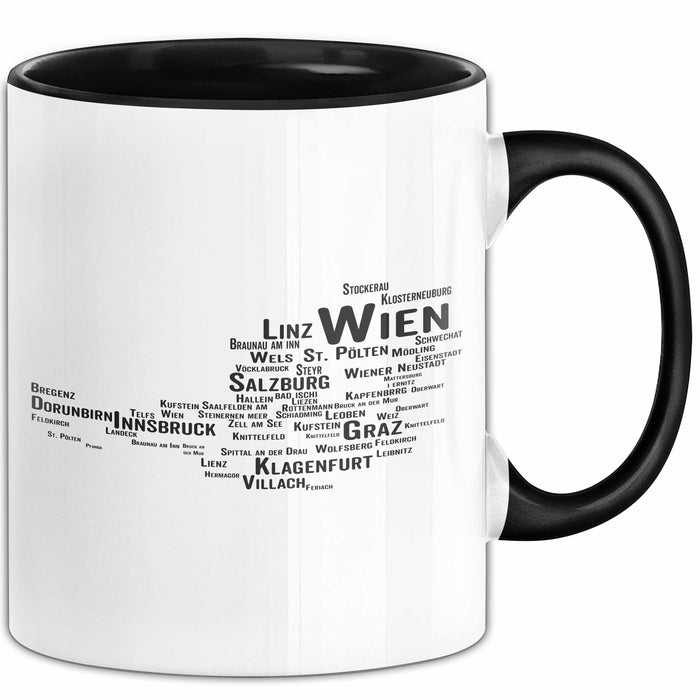 Österreich Karte Wien Wienerisch Tasse Geschenk Lustige Geschenkidee Spruch Trendation