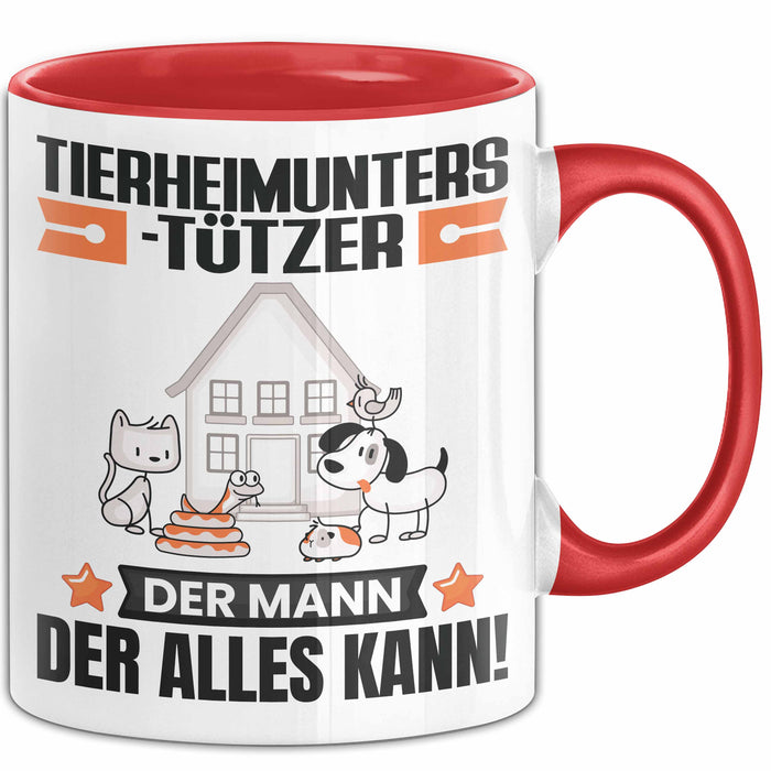Tierheimunterstützer Tasse Geschenk für Tierheimunterstützer Der Mann Der Alles Kann Geschenkidee zum Geburtstag Rot Trendation