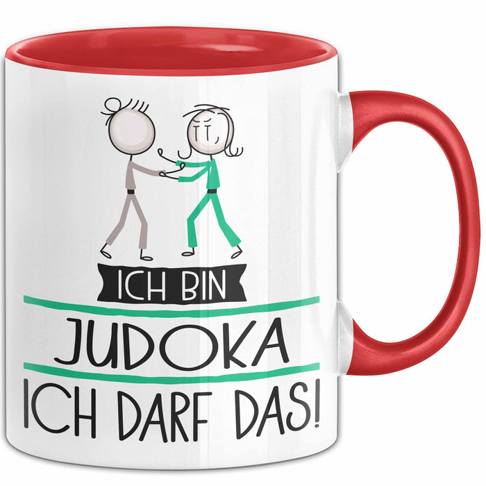 Geschenk für Judoka Tasse Lustige Geschenkidee Geburtstag Ich Bin Judoka Ich Darf Das Rot Trendation
