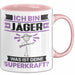 Jäger Tasse Geschenk für Jäger Geburtstag Lustiger Spruch Kaffee-Becher Was Ist Deine Superkraft Rosa Trendation
