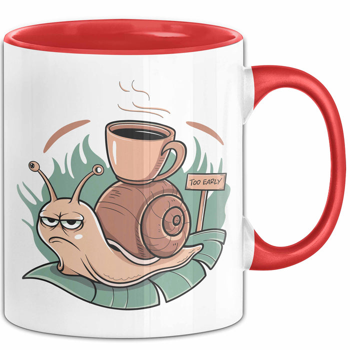 Morgenhasser Tasse Geschenkidee für Muffel Rot Trendation